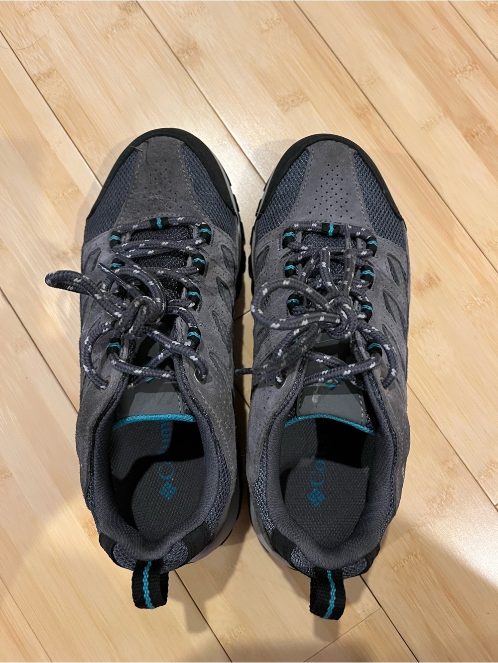 Columbia Gray and Teal Men's Hiking Boots